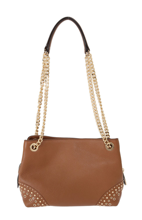 Michael Kors Brown JET SET Leather Shoulder Bag